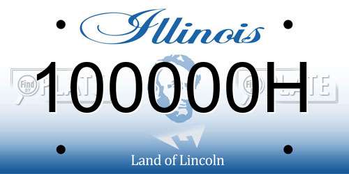 100000H Illinois License Plate