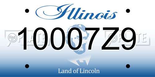 10007Z9 Illinois License Plate