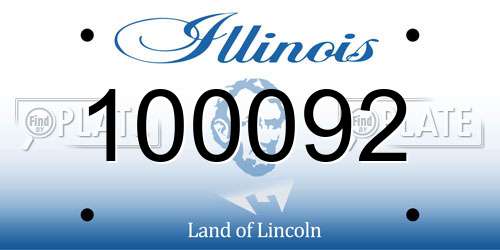 100092 Illinois License Plate