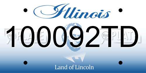 100092TD Illinois License Plate