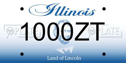 1000ZT Illinois License Plate