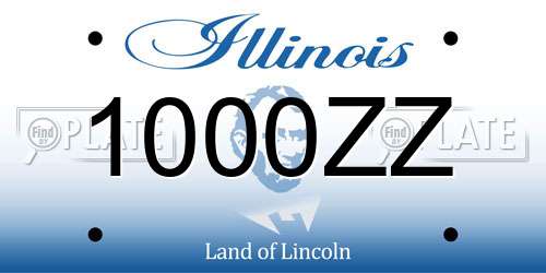 1000ZZ Illinois License Plate