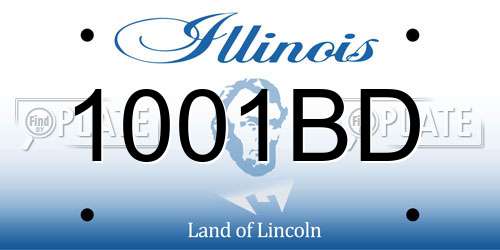1001BD Illinois License Plate