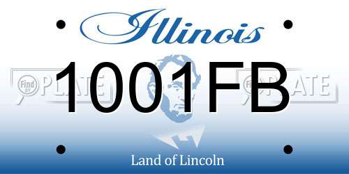 1001FB Illinois License Plate