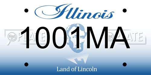 1001MA Illinois License Plate