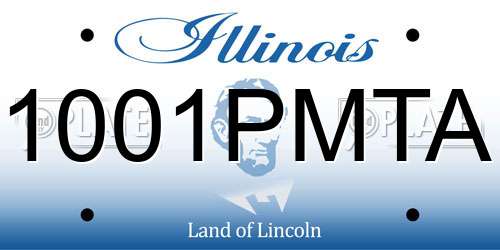 1001PMTA Illinois License Plate
