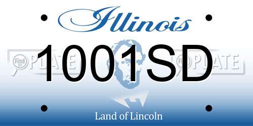 1001SD Illinois License Plate
