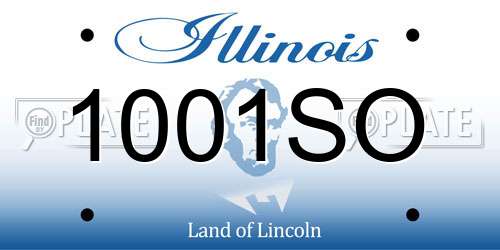 1001SO Illinois License Plate