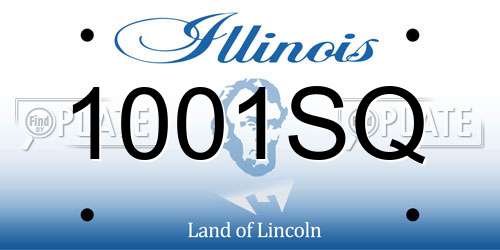1001SQ Illinois License Plate
