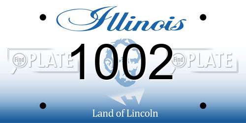 1002 Illinois License Plate