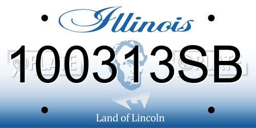 100313SB Illinois License Plate