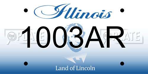 1003AR Illinois License Plate