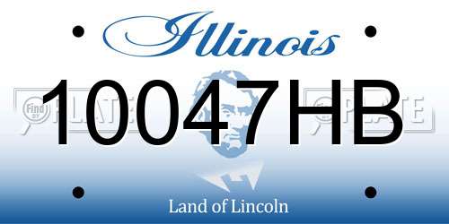 10047HB Illinois License Plate