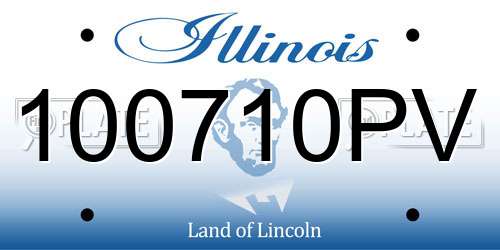 100710PV Illinois License Plate
