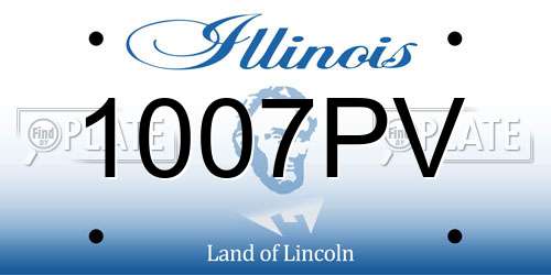 1007PV Illinois License Plate