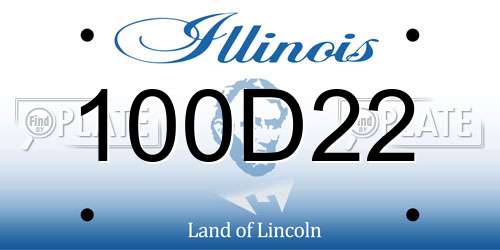 100D22 Illinois License Plate