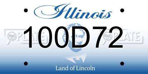 100D72 Illinois License Plate