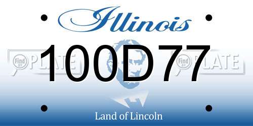 100D77 Illinois License Plate