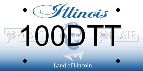 100DTT Illinois License Plate