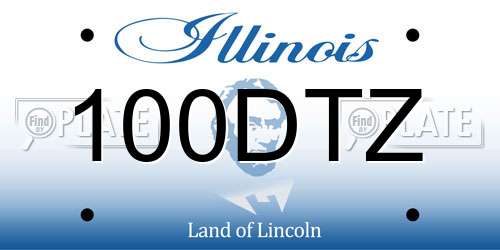 100DTZ Illinois License Plate