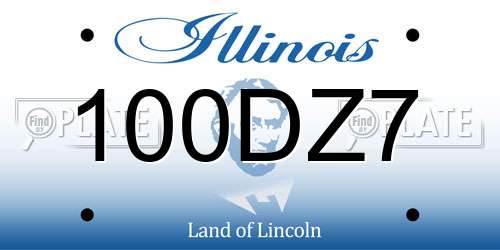 100DZ7 Illinois License Plate