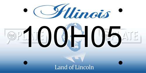 100H05 Illinois License Plate
