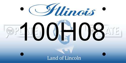 100H08 Illinois License Plate