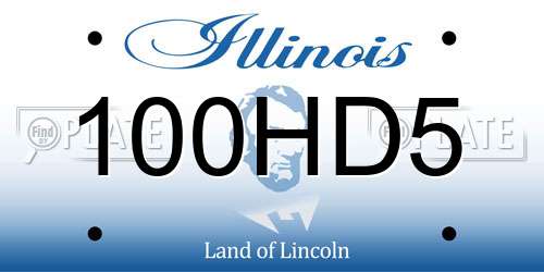 100HD5 Illinois License Plate