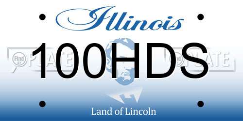 100HDS Illinois License Plate