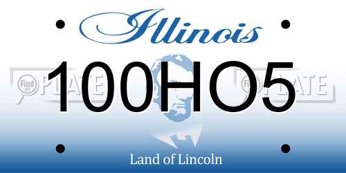 100HO5 Illinois License Plate