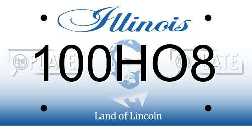 100HO8 Illinois License Plate