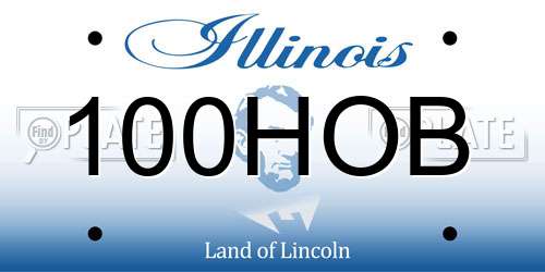 100HOB Illinois License Plate