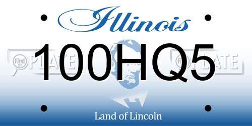100HQ5 Illinois License Plate