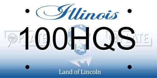 100HQS Illinois License Plate