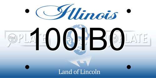 100IB0 Illinois License Plate