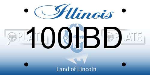 100IBD Illinois License Plate