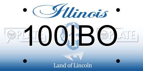 100IBO Illinois License Plate