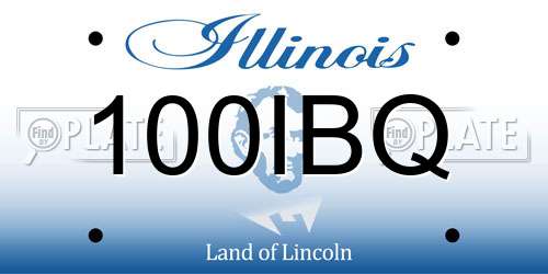 100IBQ Illinois License Plate