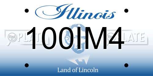 100IM4 Illinois License Plate