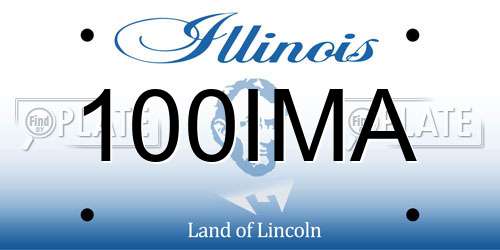 100IMA Illinois License Plate