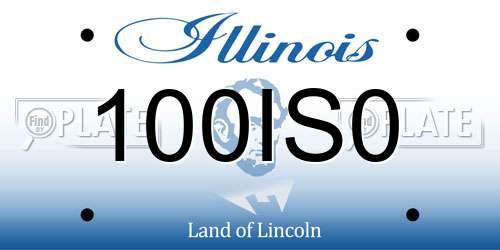 100IS0 Illinois License Plate