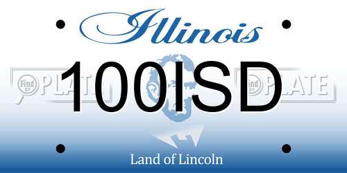 100ISD Illinois License Plate