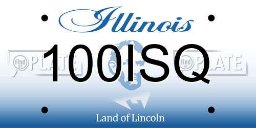 100ISQ Illinois License Plate