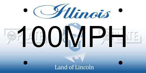 100MPH Illinois License Plate