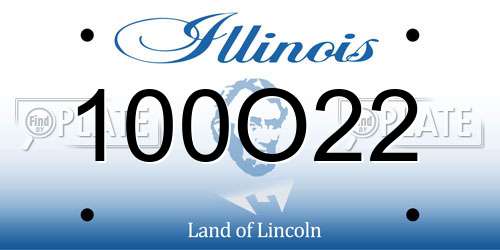 100O22 Illinois License Plate