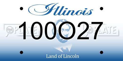 100O27 Illinois License Plate