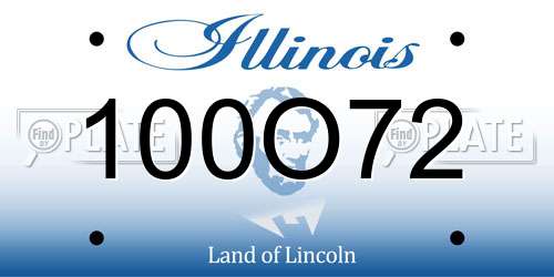 100O72 Illinois License Plate