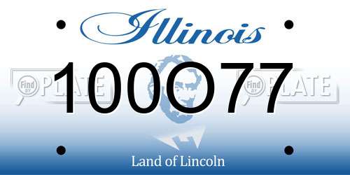 100O77 Illinois License Plate