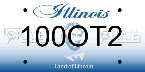 100OT2 Illinois License Plate