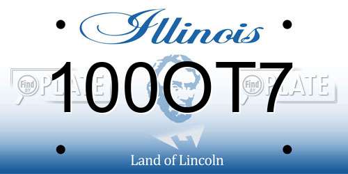 100OT7 Illinois License Plate
